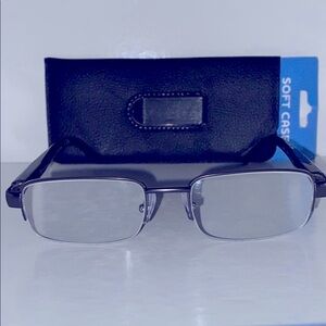 Foster Grant Black Rectangular Glasses FGX Lyden +1.75